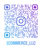 Follow @1COMMERCE_LLC on Instagram — scan QR code
